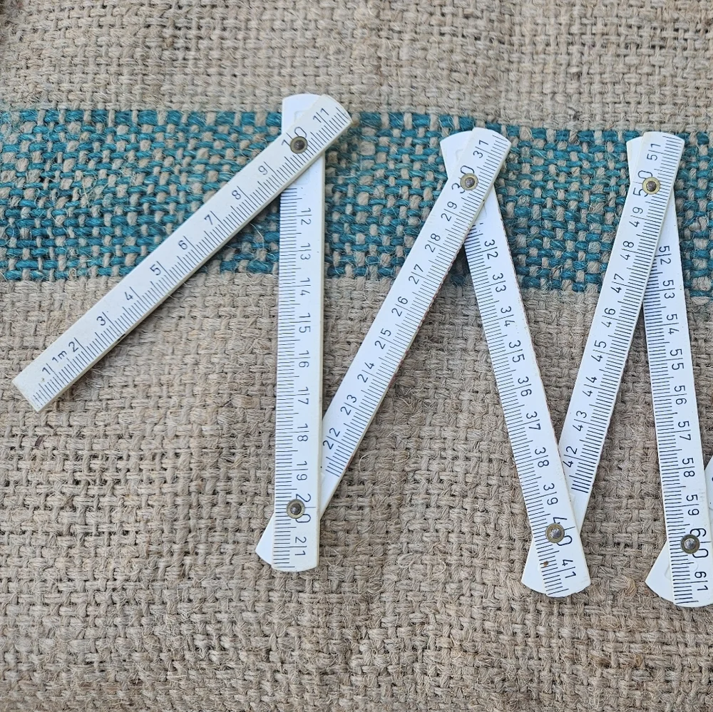 Centimeter Ruler Vintage White Plastic Folding Rule from Germany Measure - Picture 9 of 12